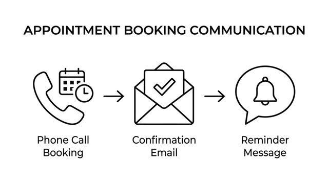 Appointment booking communication process flow.