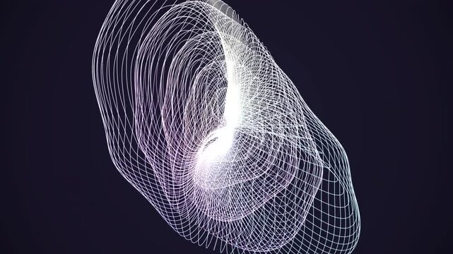 Seamless 4K loop of a glowing chrome roman surface morphing through an abstract topology field in rich volumetric light. Ideal for technology background, projection mapping. 4K UHD.