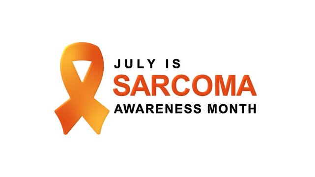 Sarcoma awareness month text animation, suitable for medical, health, charity, and cancer awareness graphics.