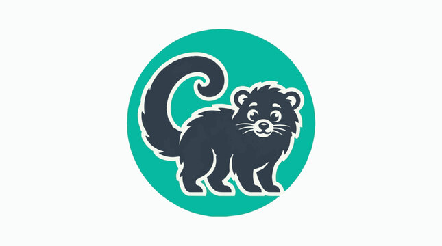 Cute cartoon lemur or monkey mascot logo design