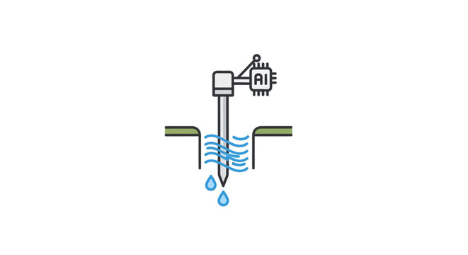 Water well drilling process illustration.