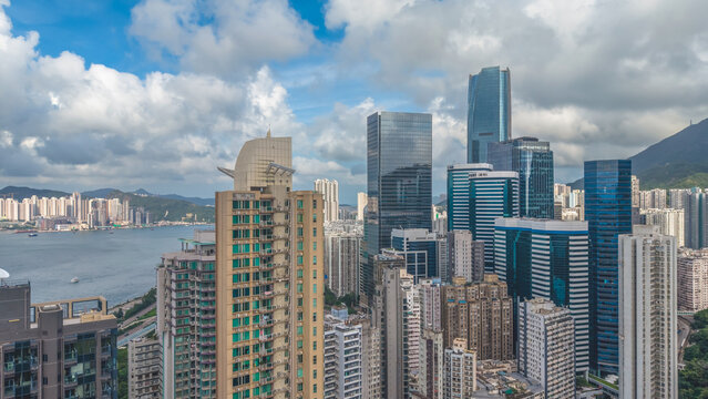 June 20 2026 hk. Quarry Bay Skyline Over Victoria Harbour View