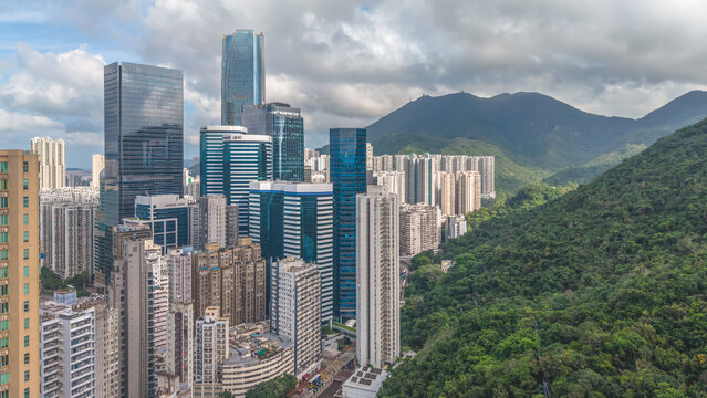 June 20 2026 hk. Quarry Bay Skyline Over Victoria Harbour View