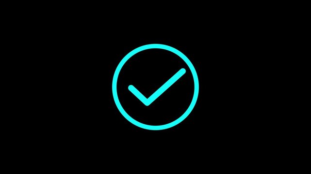 Bright neon blue loading circle icon on a simple black background representing digital process and internet connection waiting status for web design and user interface elements
