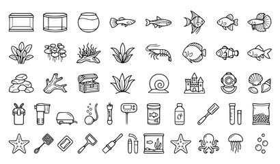 Nautical doodle set hand drawn ocean elements marine life and vintage beach accessories collection © Alamin