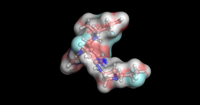 Giredestrant, estrogen receptor-positive breast cancer drug, 3D molecule 4K spinning
