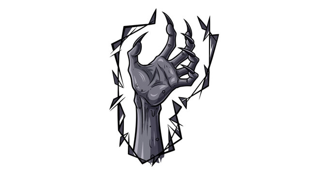 Monster Hand Breaking Through Wall, Horror, Scary, Evil Claw