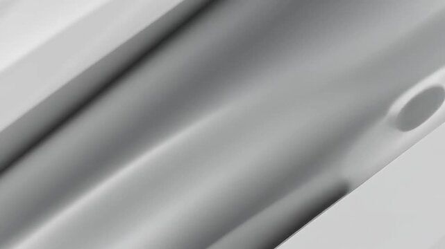 Elegant white and grey silk satin fabric waving smoothly, modern abstract motion background.