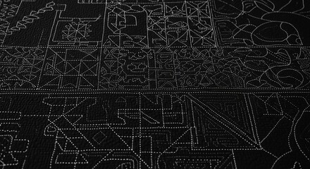 Blueprint, architectural plan, technical drawing, black background © SELIM