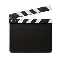 Fototapeta premium Film Clapboard Movie Cinema Icon Natural Colors Professional Flat Design Digital Illustration