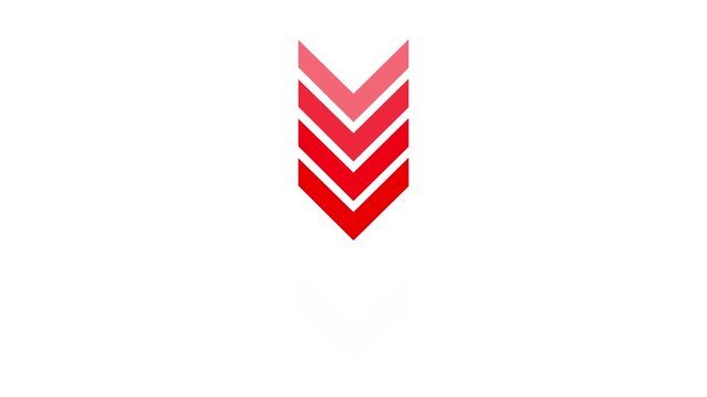 abstract down arrow movement video animation.Animated arrows the overlay video layer swipe down animation. arrows for the overlay video layer arrow icon concept animation on a transparent background.