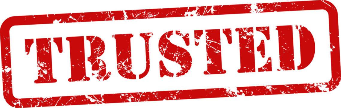 Trusted red stamp graphic
