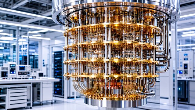 Ultra Realistic Quantum Computer Cryostat with Superconducting Qubit Architecture