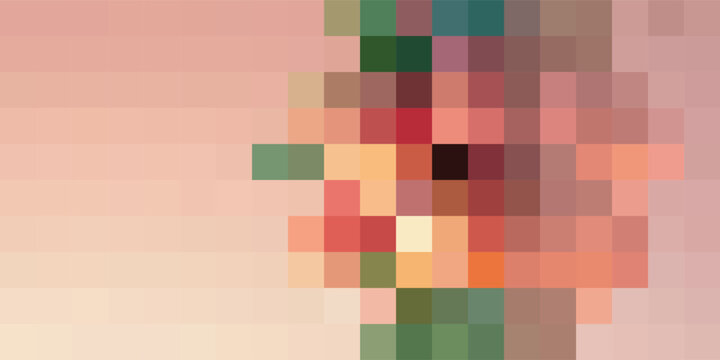 Abstract pixelated image with vibrant colors and geometric shapes.