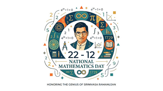 Indian mathematician Srinivasa Ramanujan portrait.
