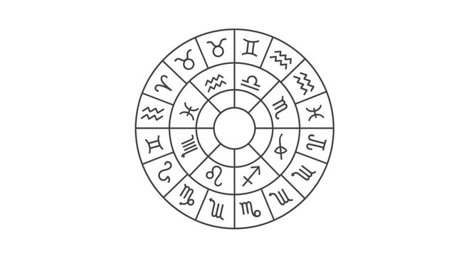 Astrology Zodiac Wheel Chart Icon