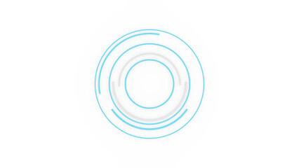 Concentric circles with cyan and white thin line rings on transparent background © Karam
