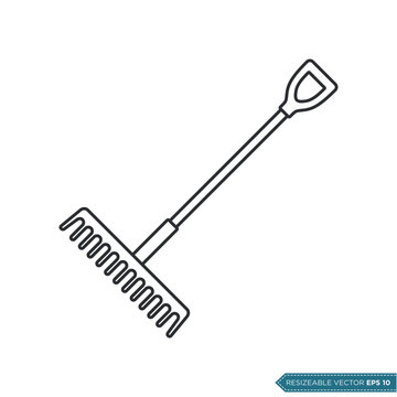 Rake - Gardening Icon Vector Template Illustration Design