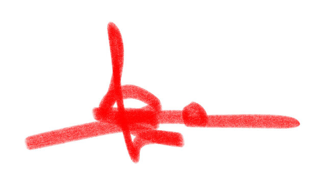 red scribble crayon brush stroke isolated on transparent background