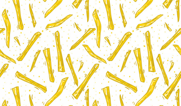 Seamless hand drawn golden wooden stick pattern with scattered organic elements on white background, ideal for luxury packaging, textile, wrapping paper, wallpaper and surface design.