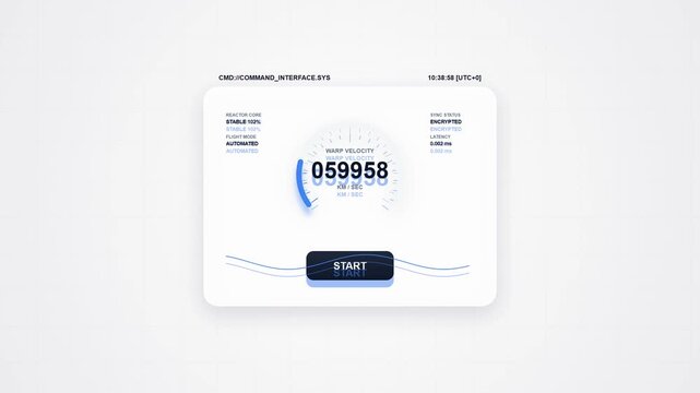 Animated futuristic user interface with countdown timer and submit button