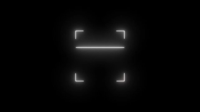 Barcode scanner QR code Neon shine Icon animation isolated on black background.