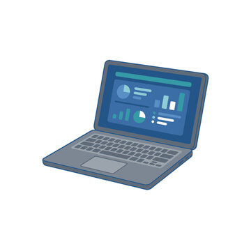 Laptop computer with keyboard and screen.