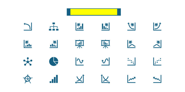 Two Tone Business Chart and Report Presentation Icons