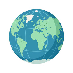 Obraz premium Globe Earth Map Illustration Graphic.