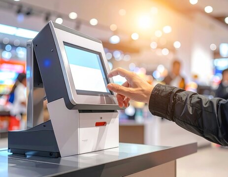 Self Checkout Kiosk In Modern Retail Store