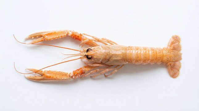 Fresh raw langoustine shellfish on display