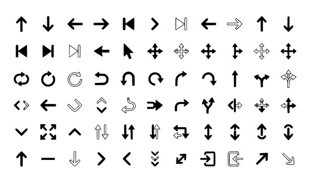 Arrow and direction icon collection vector illustration