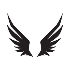 Naklejka premium Wing Silhouette Against White Background A Graphic Design Element