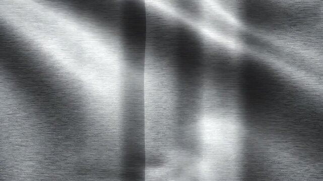 Abstract brushed metal background with light grey vertical stripes moving in a slow rhythmic motion like a curtain