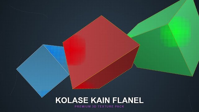Colorful 3D fabric texture animation, fabric cubes rotating