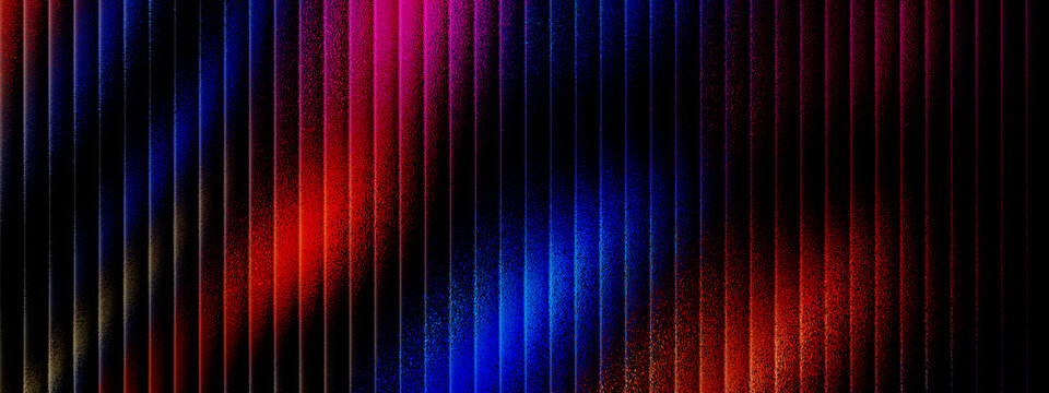 Abstract vibrant textured background with vertical lines and scattered colorful light splashes in red blue and magenta hues