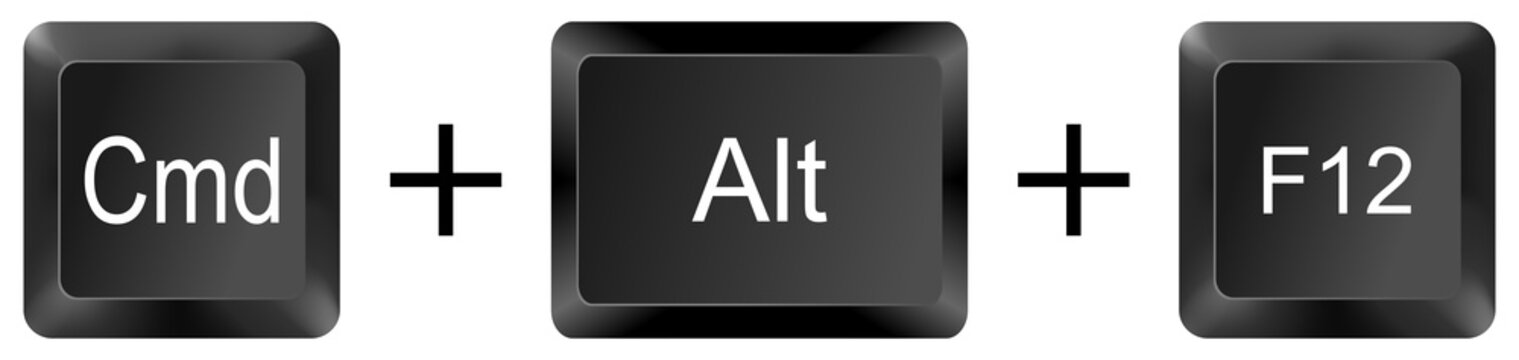 command alt f12 computer keyboard shortcut key button 3d icon symbol sign isolated on white background