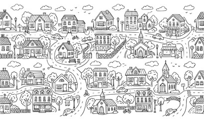 Obraz premium seamless pattern with houses