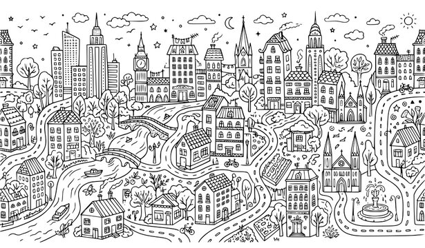 city sketch drawing