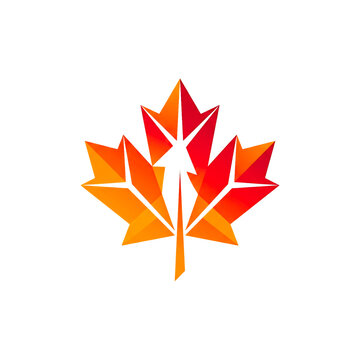 Modern Red Maple Leaf Logo with Autumn Foliage Design Inspired by Canadian Nature for Seasonal Branding and Environmental Projects