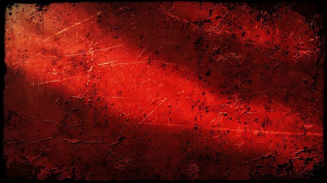 Abstract red grunge background with subtle flickering light and distressed panoramic motion for creative video projects