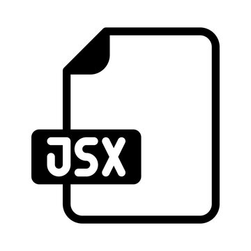 JSX file type icon in flat style representing react javascript code formats.