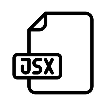 Coding JSX script icon following a developer file type line style