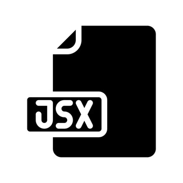 JavaScript JSX code file icon in a minimalist solid style