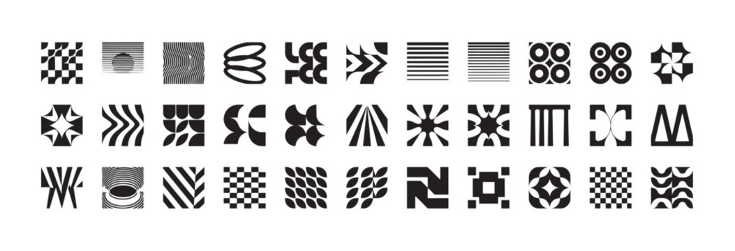 Abstract geometric logo elements and modern vector shapes for branding and graphic design projects.