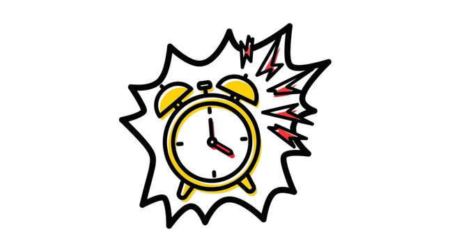 alarm clock cartoon, time concept