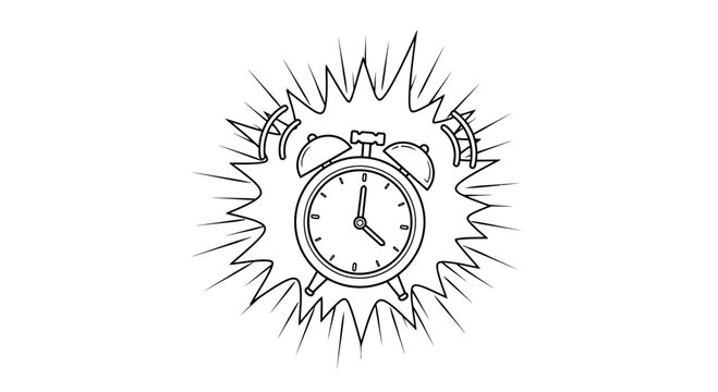 Alarm clock exploding in time
