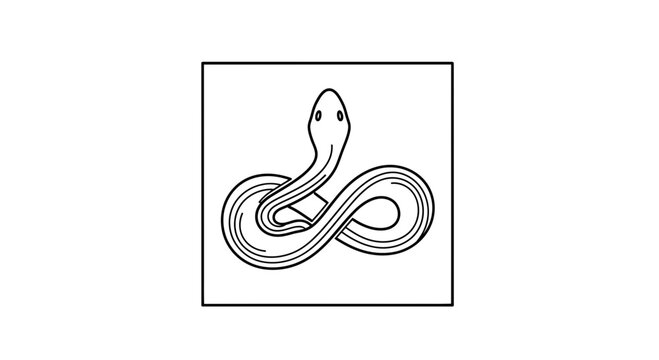 black and white snake icon
