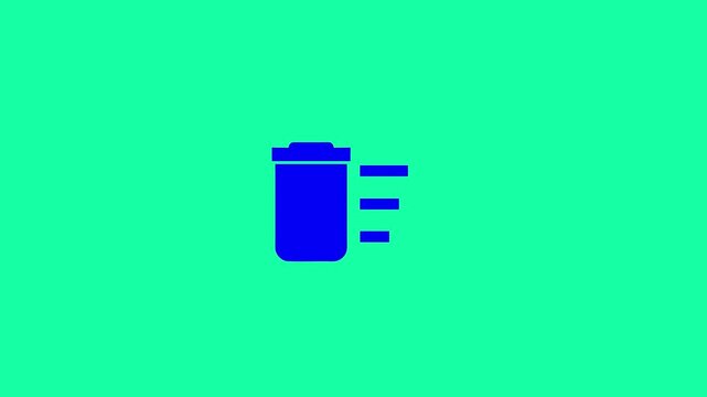 Animated trash can with deleting progress bar, minimalist digital ui for data management and file removal concepts