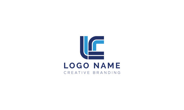 Abstract letter lc monogram logo design featuring parallel stripe shapes